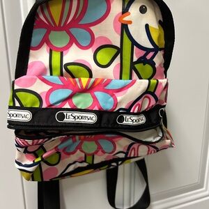 LeSportsac Floral Backpack - Pink and Green sweet bird small backpack